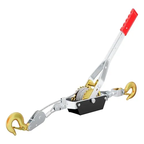 Wiltec Handseilzug 3 m Drahtseil bis 4000 kg - Handwinden mit hoher Traglast von bis zu 4000 kg, ideal für Werkstätten und Baustellen. Ausgestattet mit zwei Sicherheitslasthaken für maximale Sicherheit.