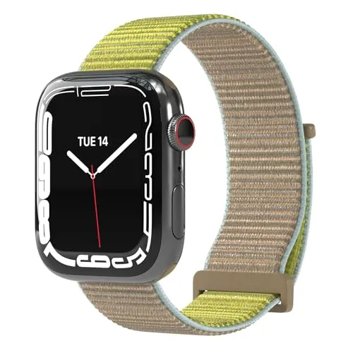 EAZY CASE Armband für Apple Watch 44mm / 45mm / 46mm / 49mm verstellbares Ersatzarmband aus Nylon Sport Loop kompatibel mit Apple Watch Serie 11 10 9 8 7 6 5 4 3 2 1 SE für Damen/Herren Taupe