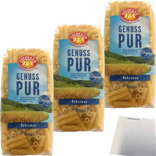 Glocken Nudeln Genuss Pur Röhrchen 3er Pack 3x500g Packung usy Block 3