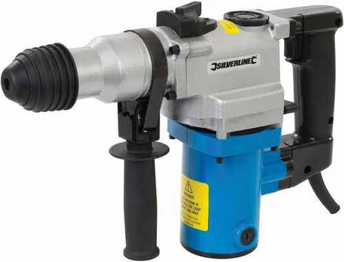 Silverline SDS-Plus-Bohrhammer 850 W - Leistungsstarker Bohrhammer mit 850 W, ideal für anspruchsvolle Bauprojekte und Renovierungen. Robuste Bauweise für lange Lebensdauer.