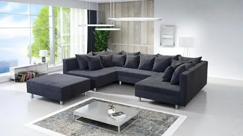 Küchen-Preisbombe Minsk XXL Sofa Wohnlandschaft - Ecksofa in U-Form aus hochwertigem Cordstoff, bietet viel Platz für die ganze Familie und sorgt für höchsten Sitzkomfort.