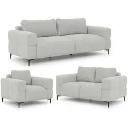 S-Style Polstergarnitur Cardea 3+2+1 in Bubble-Optik - Moderne Wohnzimmergarnitur bestehend aus 3-Sitzer, 2-Sitzer und Sessel. Pflegeleichter Strukturstoff, hohe Wellenfederung und schmutzabweisend – ideal für jeden Alltag.