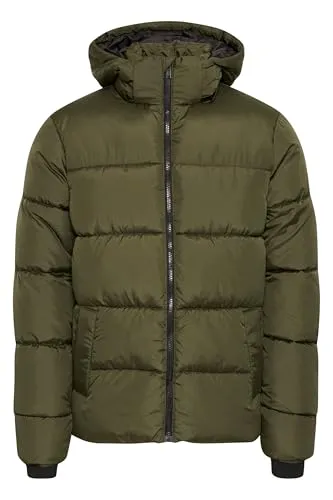 Blend BHZipke Herren Steppjacke Winterjacke Jacke mit abnehmbarer Kapuze hohem Kragen Kinnschutz Eingrifftaschen Label-Details Regular fit, Größe:3XL, Farbe:Forest Night (190414)