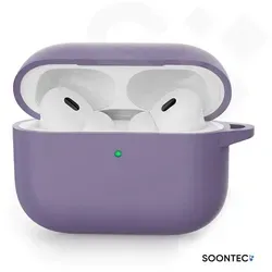 SOONTEC Kopfhörer-Schutzhülle Lavendel SOONTEC Hülle für AirPods Pro 3. Generation Case mit Karabiner-Ring - Violett