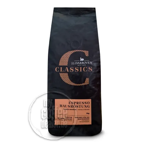 J. J. Darboven Classics ESPRESSO HAUSRÖSTUNG, 1000g Bohnen - Kaffee-Spezialität für Espresso-Liebhaber, sorgfältig geröstete Bohnen für ein intensives Aroma und vollmundigen Geschmack.