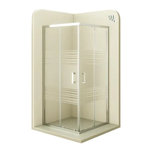 MOG Duschkabine mit Schiebetüren 90x90 cm - Eckdusche mit 6mm ESG Glas und EASY-Clean Funktion, ideal für schiefe Wände und für eine einfache Montage.