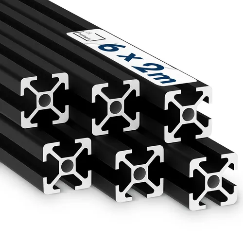 Alu Profil 6 Stück 20x20 2m in schwarz von KosmosProfil