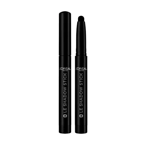 L'Oréal Paris Augen Make-up, Le Shadow Stick Lidschatten-Stift für intensive Smokey-Eye Looks, Cremiger Eyeliner & Lidschatten, Wischfest & Langer Halt, Farbe: 490 All Night Black (Schwarz)