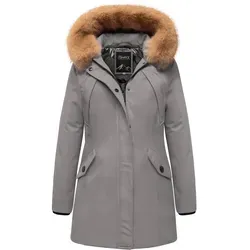 REPUBLIX Winterjacke LEXIE Damen Gefütterte Dicke Winter Jacke Mantel Parka mit Kapuze grau L