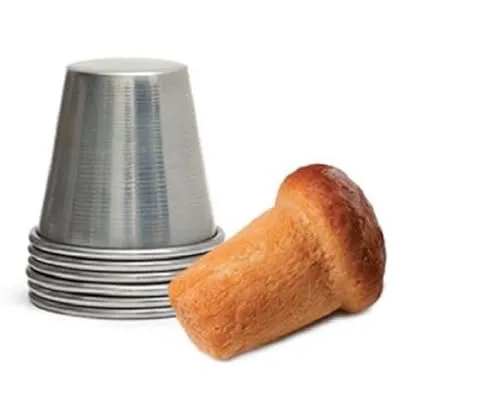 CUSTOM PRINT SHOPPING 25 Aluminiumformen für Baba Mignon - Praktische 25 Einzelportionsformen aus Aluminium für klassische Desserts. Ideal für den Einsatz im Backofen bis 180°C. Größe: 3,5 cm x 4 cm, perfekt für kreative Backideen.