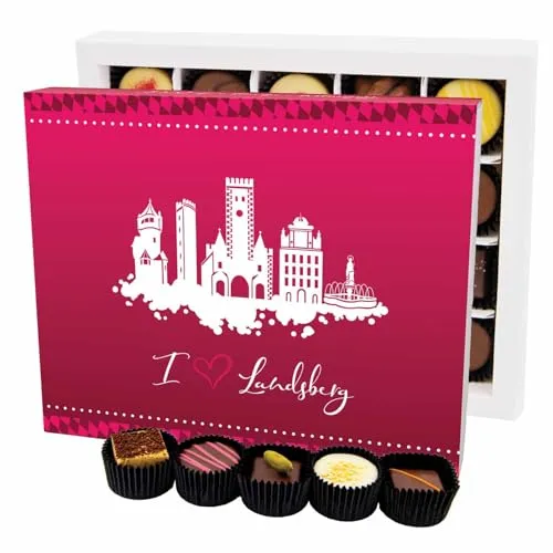 Hallingers Genuss Manufaktur Pralinen Geschenk – ohne Alkohol, handgemacht & zart schmelzender Edelkakao in edler Geschenkbox, feine Confiserie-Qualität als besondere Geschenkidee für Landsberg