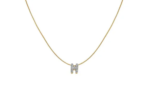 ROSEFIELD Kette mit Anhänger ROSEFIELD moderne Bubble Buchstabenkette Pave Glitzersteinchen Gold, Geschenkidee für Frauen, Damen, Mädchen & Freundin trendig & elegant