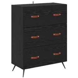 vidaXL Kommode Schwarze Eiche 69,5 x 34 x 90 cm - Stilvolle Holzkommode in eleganter schwarzer Eiche, ideal für jeden Raum. Mit 3 geräumigen Schubladen bietet sie praktischen Stauraum und vereint Funktionalität mit modernem Design.