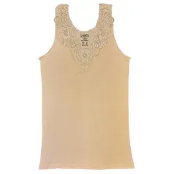 Toker Collection® Achselhemd Damen Unterhemd mit extra breiter Spitze (1 Stück, einzeln gepackt) Spitze in vielen Varianten beige 40/42