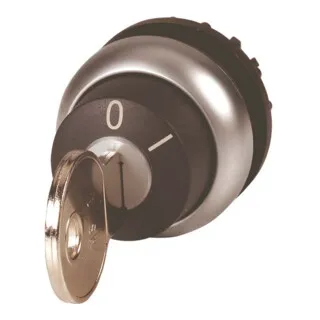Eaton Schlüsseltaste M22-WRS-MS20 - Schlüsseltaster mit 2 Stellungen und IP66 Schutzart, ideal für industrielle Anwendungen, robustes Design mit Frontring aus Titan, sicher und zuverlässig.
