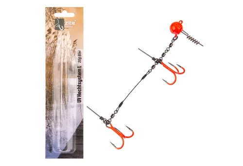 Zite Drillingshaken Hechtsystem L 13cm UV-Aktiv 5-20g Gummifisch 21-26cm Fertigmontage