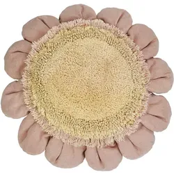 Lorena Canals Kissen rund Blume Kinder Pink Daisy in gelb von Lorena Canals