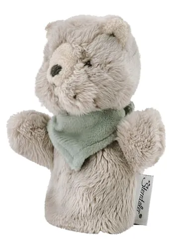 Sterntaler Fingerpuppe Katze Lilly - weiches Fingerspielzeug für Kinder - zum Erzählen, Kuscheln & Sprachförderung – Perfekter, Kleiner Spielkamerad & Geschenkidee – ideal unterwegs, grau