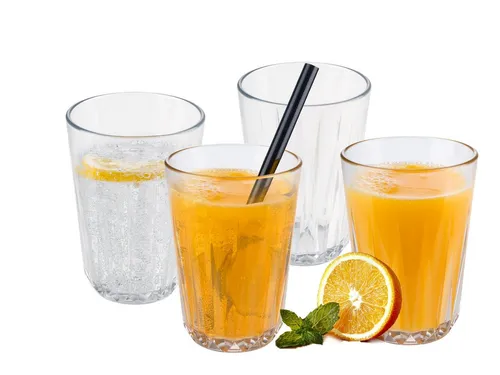 APS Gläser-Set, 4-tlg., Tritan, 4er-SET Mehrwegbecher, bruchsichere Tritan Gläser 150ml, Kristallklar