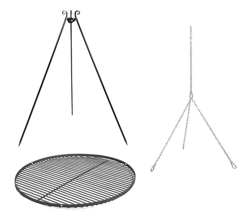 CookKing Schwenkgrill Dreibein Stahl Ø 70 cm - Robuster Dreibein Schwenkgrill aus pulverbeschichtetem Stahl mit 70 cm Grillrost, ideal für unvergessliche Grillabende im Freien – einfach aufzustellen und platzsparend zu verstauen!