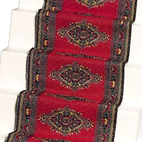 Melody Jane Puppenhaus Gewebt Treppe Teppich Läufer Red 1:12 Miniatur Bodenbelag