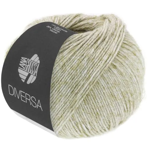 Produktbild LANA GROSSA Diversa | Leichtes Baumwoll-Mischgarn mit zartem Melange-Effekt | Handstrickgarn aus 74% Baumwolle & 26% Viskose | 50g Wolle zum Stricken & Häkeln | 210m Garn FB 7