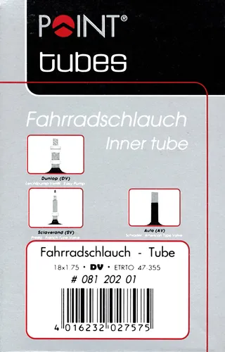 Point Fahrrad Schlauch 18 DV Dunlop Ventil 47-355
