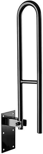 Wandstützgriff Klappgriff 80 cm Schwarz - Robuster Handtuchhalter & -stangen, max. Belastung 150 kg, ideal für Sicherheit und Unterstützung im Bad oder WC, inklusive Befestigungsmaterial.