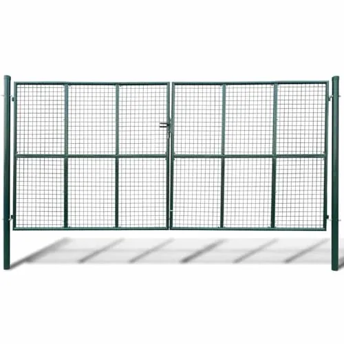 Gartentor Zauntor Gitterzaun Tor 415 x 250 cm / 400 x 200 cm - Flügeltore, stabiles und langlebiges Drahtgitter-Gartentor aus gehärtetem Stahl, professionell verschweißt und pulverbeschichtet für eine lange Lebensdauer.