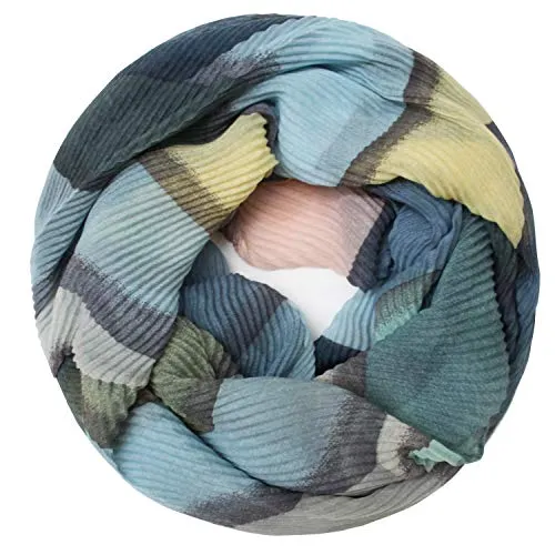 Glamexx24 Loop Schlauchschal für Damen Gekreppter Loop Schal Warmer und Weicher Schlauchschal Abstrakte Motive Crash Crinkle Tuch Leicht