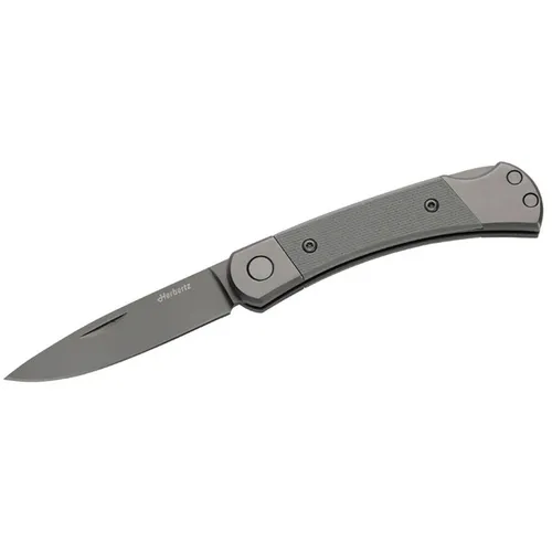 Herbertz Taschenmesser mit Titanbeschichtung grau – D2 Stahl - Kompaktes Taschenmesser mit Titanbeschichtung und D2 Stahlklinge. Ideal für Outdoor-Aktivitäten. Gesamtlänge von 16 cm und ein Gewicht von nur 80 g machen es zum perfekten Begleiter.
