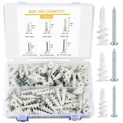 Schrauben Dübel Gipskartondübel Set 310 Stück - Perfekt für Trockenbau-Projekte: Dieses Set enthält 310 hochwertige Schrauben und Dübel in verschiedenen Größen. Mit selbstbohrendem Design und praktischer Aufbewahrungsbox bist du für jedes Vorhaben optimal ausgestattet.