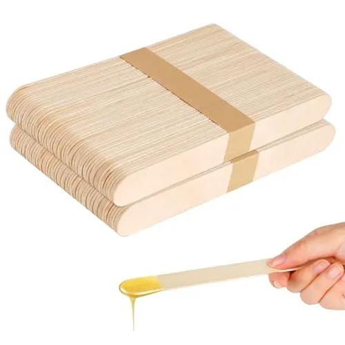 elzle Holzspatel Waxing, 100 Stück Holzspatel für Haarentfernung, 5.9 Inch | Wachs Spatel Wachs Sticks Augenbrauen Waxing Applikatoren Holz Gesicht Körper Haarentfernungssticks,Spatel Holz für Eiss
