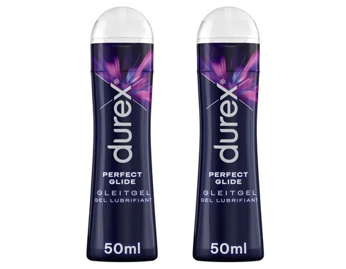 durex Gleitgel Perfect Glide (2 x 50ml) - Seidig-weiches Gleitgel für besonderen Komfort - Doppelpack mit 100 ml seidig-weichem Gleitgel, ideal für ein angenehmes Erlebnis. Perfekt für den täglichen Einsatz in der Körperpflege.