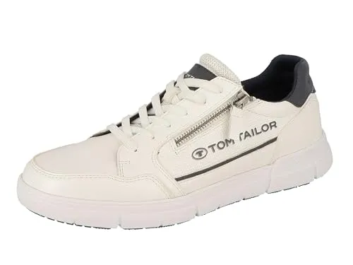 Tom Tailor Herren 5382003 Sneaker - Weiß, Größe 43 EU - Herren-Sneaker mit flacher Absatzform, schmaler Passform und stylischem Design, perfekt für lässige Outfits und den Alltag.