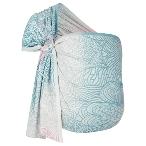 Hoppediz Ring-Sling - Baby-Tragetuch ab Geburt, Design Jaipur creme - Babytragen aus 100 % kbA-Baumwolle, bietet optimalen Tragekomfort und fördert die Hüftentwicklung. Ideal für Neugeborene bis zum Ende des Tragealters, empfohlen von Hebammen!