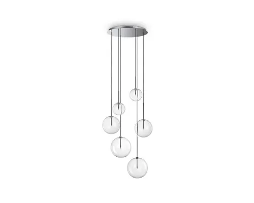Ideal Lux Equinoxe SP Pendelleuchte - Elegante 6-flammige LED Hängeleuchte in Chrom mit dimmbarer Funktion, ideal für stilvolle Innenräume.
