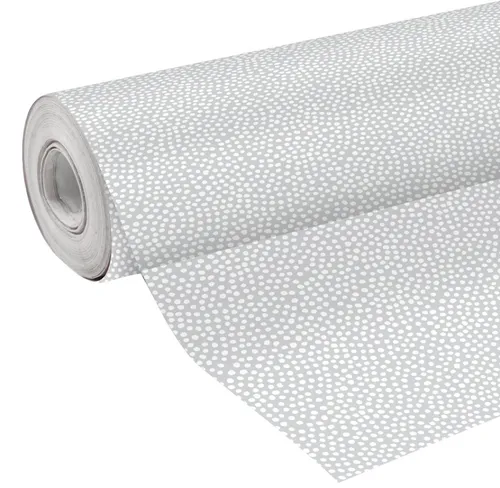 Clairefontaine Geschenkfolie bedruckt 35μ - Weiße Punkte auf transparenter Rolle - Sonstige Verpackungen, hochwertige 35μ Geschenkfolie in 50x0,70m mit stilvollem Punktedesign, perfekt für besondere Anlässe und Geschenke.