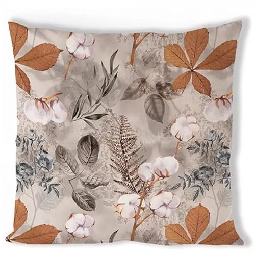 Ambiente Kissenhülle Bezug Cover 40x40 cm 100% Baumwolle Blätter Pflanzen Motiv Ganzjahres Dekoration Zierkissen Serie Cotton