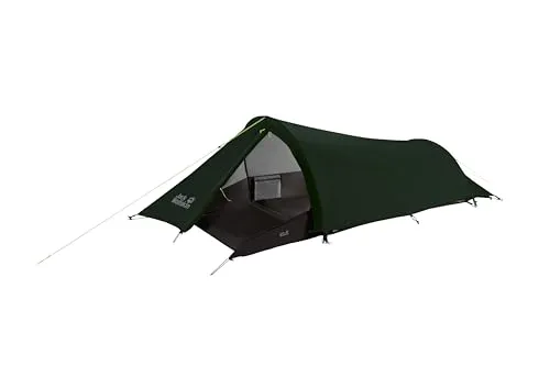 Jack Wolfskin Gossamer Robust Tunnelzelt für 1 Person - Leichtes und robustes Tunnelzelt in Mountain Green, ideal für Solo-Abenteuer mit 1 Eingang und 2 Innentaschen.