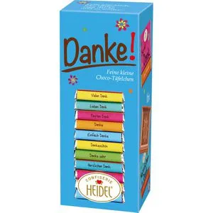 Heidel Minischokolade Danke, Mini-Tafeln aus Edel-Vollmilchschokolade, 80g