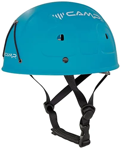 Camp Rock Star Kletterhelm in Blau - Kletterhelm aus Polypropylen mit 4 Belüftungsöffnungen, verstellbar für Kopfumfang 52-60 cm. Ideal für Bergsteigen und Feuerwehrwettkämpfe, bietet hohe Schlagfestigkeit und einfache Stirnlampenmontage.