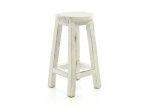 VCM Hocker Weiß im Vintage-Look - Dekorativer Hocker aus massivem Holz, handgefertigt und einzigartig. Ideal als Blumentisch oder Sitzgelegenheit für Ihr Wohnzimmer oder Garten.