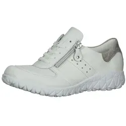 Waldläufer Sneaker HAVY - Weiß - 38,5 - Sportliche Schnürer in Komfortweite H, aus edlem Leder mit atmungsaktiven Textileinsätzen für ein angenehmes Tragegefühl. Ideal für Damen, die Wert auf Stil und Komfort legen.