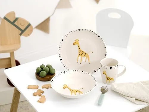 CreaTable Kindergeschirr-Set Safari Giraffe, 3-teilig von CreaTable