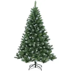 SALCAR Künstlicher Weihnachtsbaum 180 cm - Künstlicher Weihnachtsbaum mit schneebedeckten Zweigspitzen für eine natürliche Optik. Ideal für festliche Dekoration im Innenbereich, stabiler Metallständer für sicheren Halt.