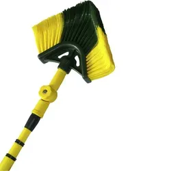 florasun Krallen Eckbesen mit Teleskopstiel - Gartenbesen mit 3,9 m Teleskopstiel und 45° Winkeladapter für müheloses Reinigen von Dachrinnen und schwer erreichbaren Ecken - besonders effektiv dank gebogener Borsten.