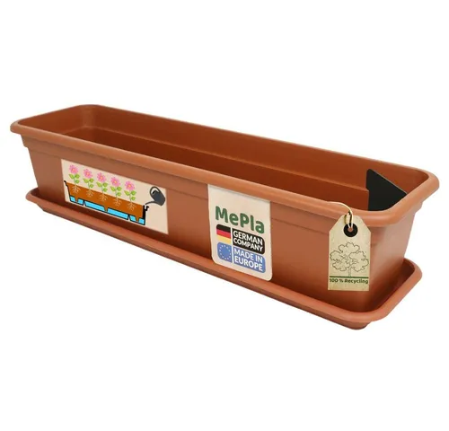 Heimwerkercenter Balkonkasten MePla Balkonkasten Balcony mit Bewässerung 40cm, Untersetzer - Terra