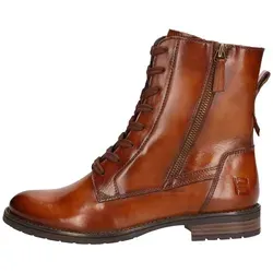 Bagatt Ronja I Schnürstiefel Braun - Bequeme Damenstiefelette in Cognac - Wanderschuhe mit hochwertigem Echtleder, seitlichem Reißverschluss für einfaches Anziehen und einem bequemen, gepolsterten Fußbett für optimalen Tragekomfort.
