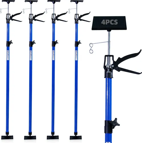CCLIFE 4 Stk. Deckenstütze Einhandstütze 115-290 cm - Gerüste mit 360° drehbarer Anpressplatte und 45° Neigefunktion für maximale Vielseitigkeit. Belastbar bis 30 kg, ideal für anspruchsvolle Arbeiten im Innenausbau.